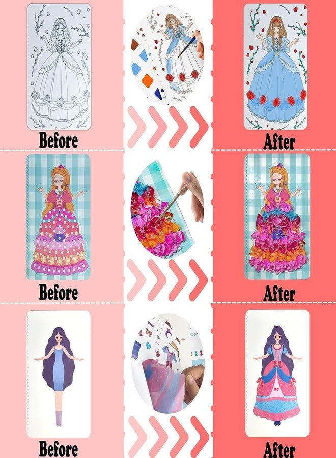 FOMQUAZLI Fashion Design Drawing Book for Girls, Barbie Doll Dress-up Activity Book with Pocket Watercolor Painting, Stickers, Poking, Puzzle Puncture Painting Gift, DIY Craft Kit for Kids Girls - Image 3